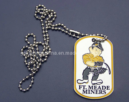 Die Struck Stainless Steel Dog Tag with Enamel Logo (DT08)