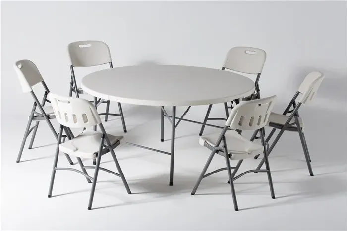 6 Feet HDPE Plastic Round Foldable Table for Wedding Rental