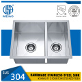 Cuisine faite à la main Sus304 Double Bowl Undermount lavabo