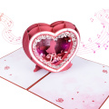 Biglietto di San Valentino pop-up 3D con cuore rosso