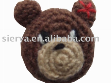 bear head hand crochet toy