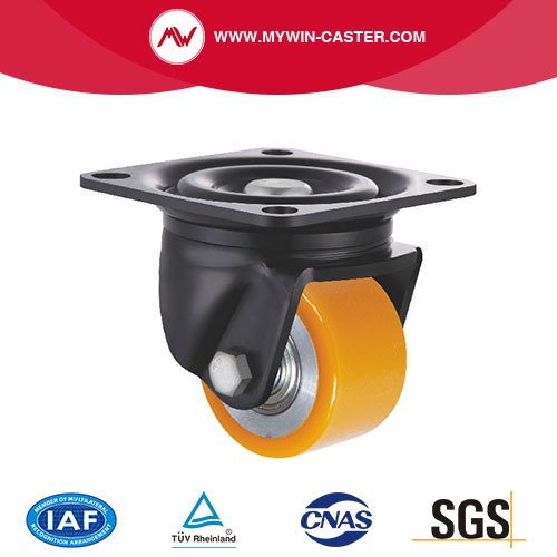 Medium Heavy Duty Plate Swivel Low Gravity PU Caster wheel