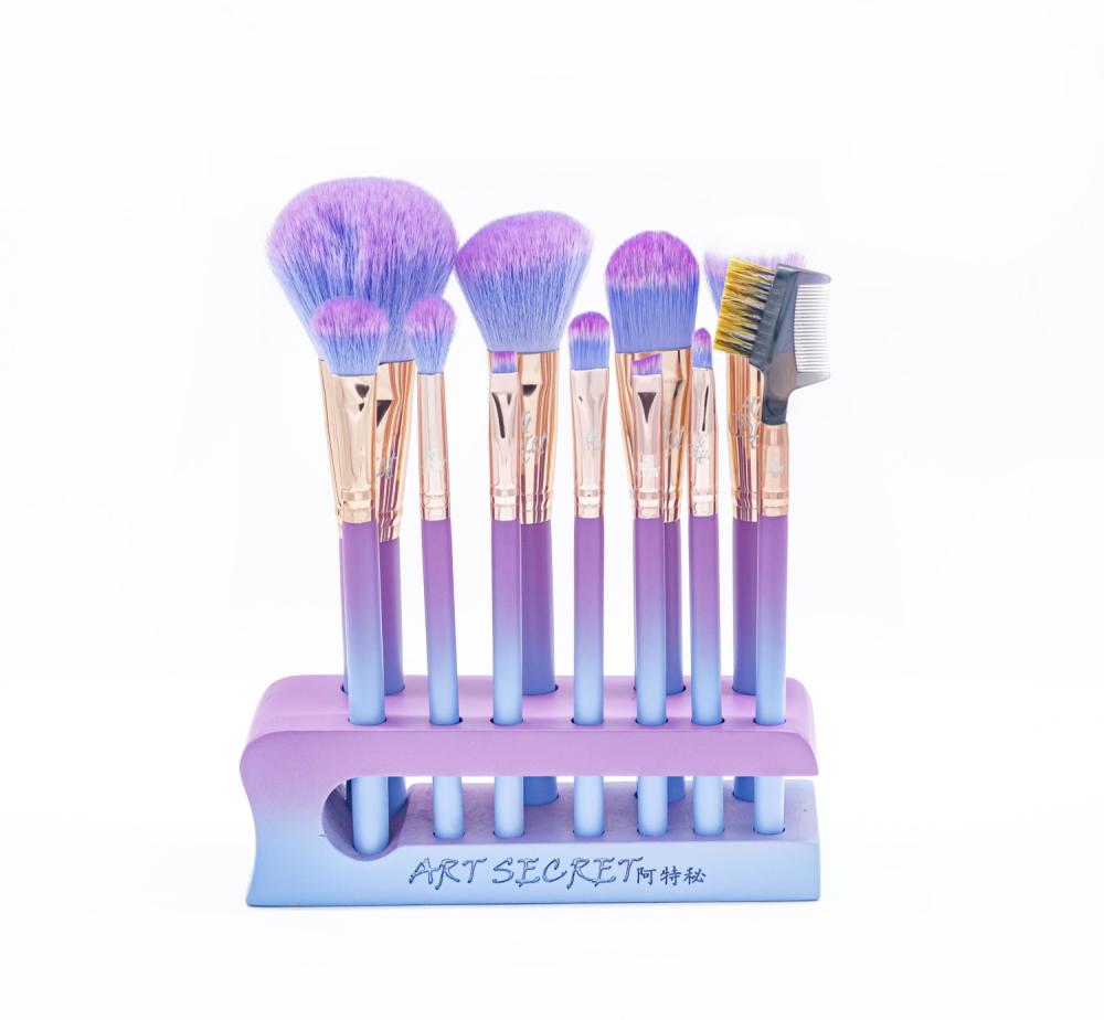 11 Pcs Women Makeup Brush Set Gradient Purple