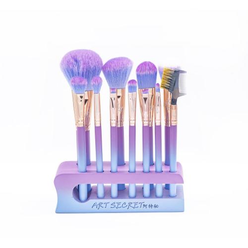 11 PCS Women Makeup Brush Set Gradient Purple