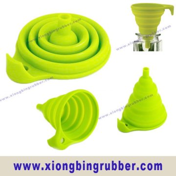 Multifunctional silicone collapsible funnel