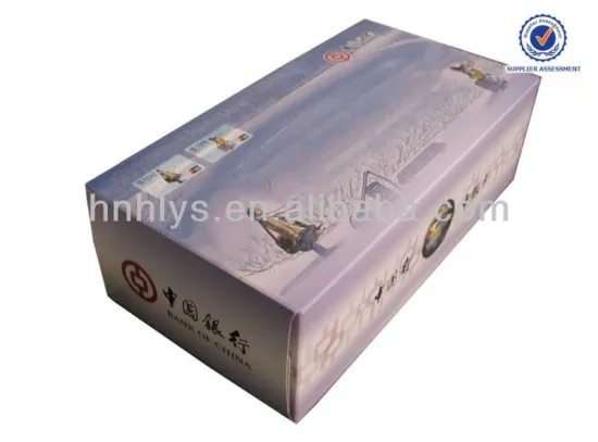 Advertising Paper Packaging Tissue Box For Bank
