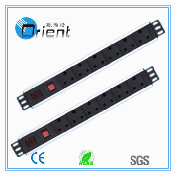 19 inch South Africa type 6ways PDU with switch and current and voltage display for cabinet (power distribution unit)