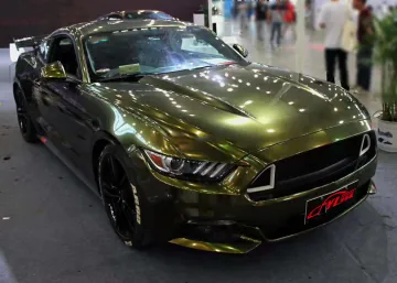 Diamond Glitter Chameleon Midnight Leaf Yellow Car Wrap Vinyl