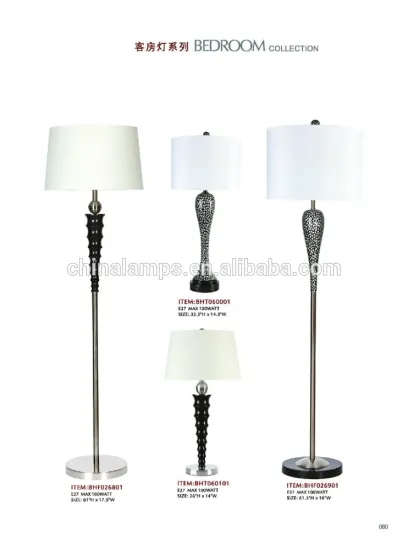 Classic furniture style metal table lamp with white linen lampshade for home decoration hotel lighting furniture supply