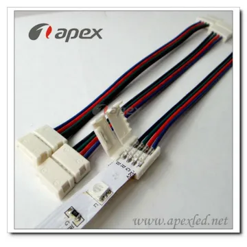 two cable 5050 RGB color led connector strip connector