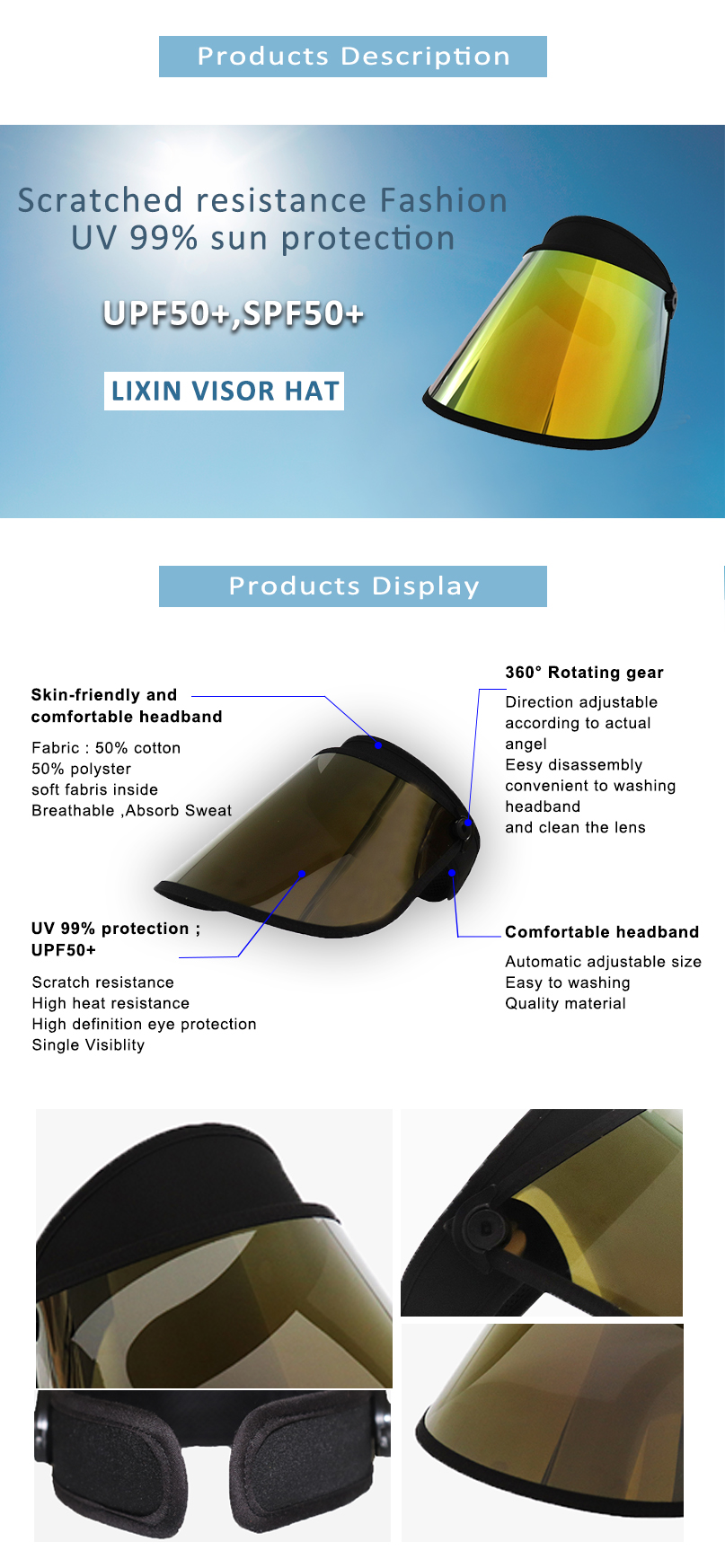 Gold Sun Visor Uv Protection