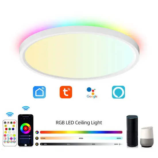 Remote Control LED Smart Home Lights for Living Room and Bedroom via WLAN App