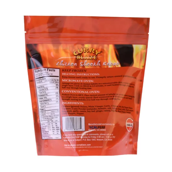 Custom Stand up Food Packaging Plastic Pouch with zipper