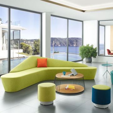 Modern Minimalist I Shaped Corner Couch Sofa for Living Room and Hotel Lobby