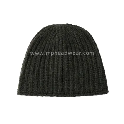 Adult Lambswool Winter Brioche Stitch Beanie WIth Fleece