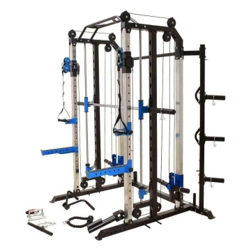 DoubleWin Heavy Duty Multi-purpose Strength Training Power Rack: Adjustable Squat Rack for Home Gym and Fitness Center