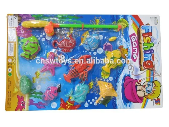 kids Plastic Toy Rod Fishing china Party Game 10 fish 1 rod