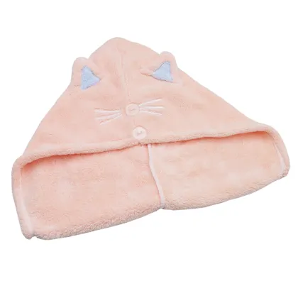 Cartoon Orange Microfiber Towels Drying Hair Cap