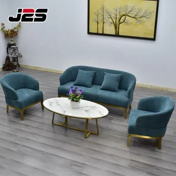 European Nordic Wooden Frame Curved Velvet Sofa for Living Room