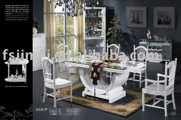 chinese traditional high glossy marble Top dining set