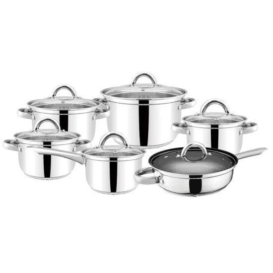 Wholesale Stainless Steel Cooking Pot Set - 12 PCS Non Stick Kitchenware Soup Stock Pots