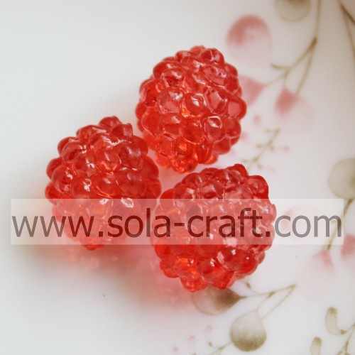 Wholesale Beautiful Red Acrylic Strawberry Round Beads