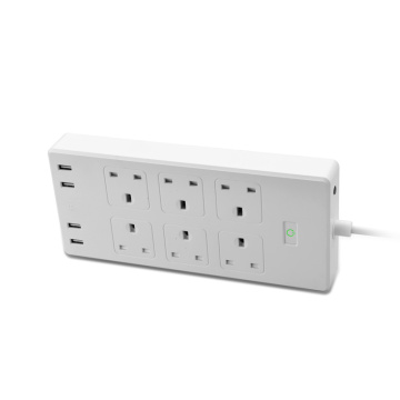 UK Plug New Smart Power USB Strip ZLD-64UK-W Multi Charging For Electronic Product