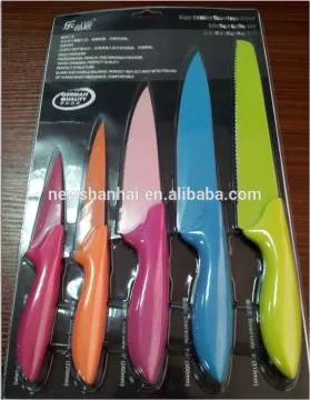 5pcs colorful coating stainless steel knife set