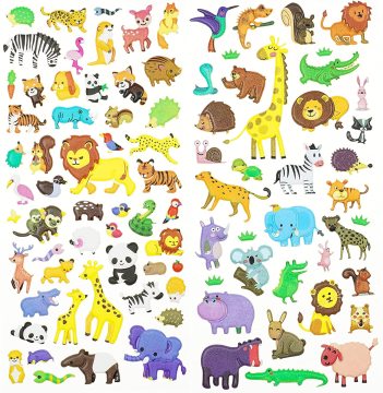 Variety Pack of Bulk 3D Puffy Stickers for Kids
