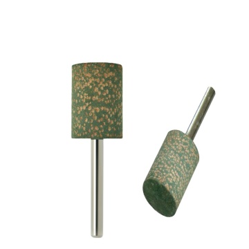 Cilindro de rectificación de goma elástica pulido abrasivo Punto montado de goma - verde 10 mm x 20 mm x 3 mm