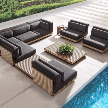 Designer Teak Outdoor Sofa for Villa Gardens and Patios