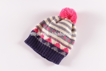 colorful beanies with pom pom