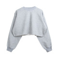 Womens Cropped Casual Long Sleeves Sweatshirts