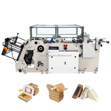 High Speed Kraft Paper Lunch Burger Box Making Machine