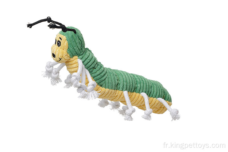 Caterpillar de jouets de chien en peluche interactif