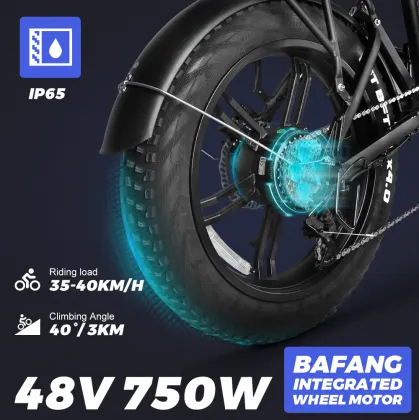 750W Rear Drive Motor Cheap Electric Moped Bike 20" Cruiser E-Bike