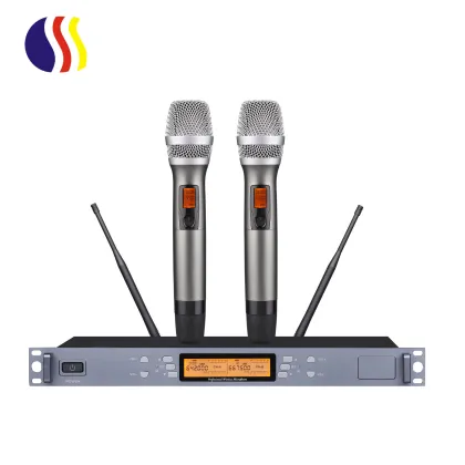 K-12 Professional Karaoke Microphone - Dual Channel Wireless Handheld Microphone for Singing and Stages