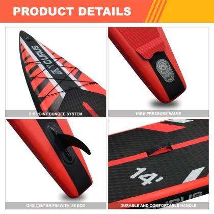 Inflatable Race Board 14" Paddleboard for Stand-Up Paddle Surfing and Racing