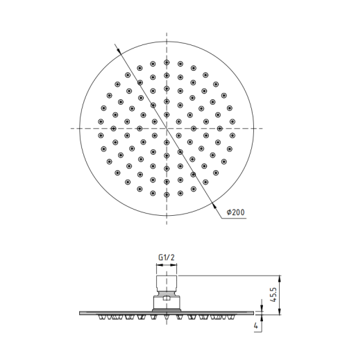 4mm Luxus-Badewannen-Duschkopf