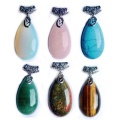 Natural Teardrop Quartz Crystal Stone Necklace Pendant Water Drop Healing Chakra Reiki Charms