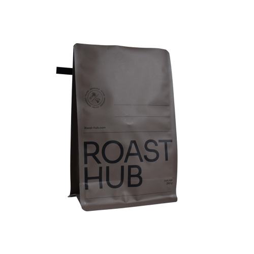 Bloquez Bottom 12 oz Black en aluminium en aluminium Sac à café avec soupape