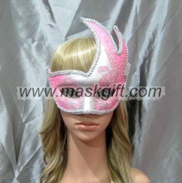 Pink & Silver Swan Venetian Carnival masquerade party eye Masks