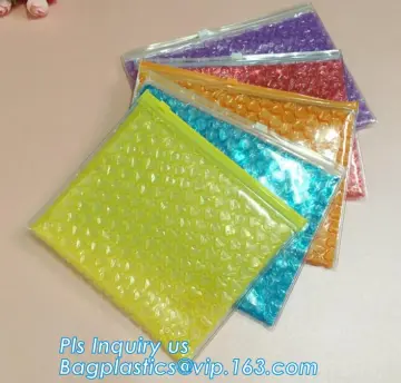 bubble bag with slider zipper, slider bag with packaging sealed air bubble bag, Reclose Popular Colorful Plastic Slider bubble b