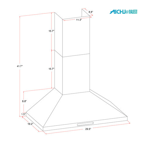 Cocina de acero inoxidable de montaje en pared convertible de 36 pulgadas