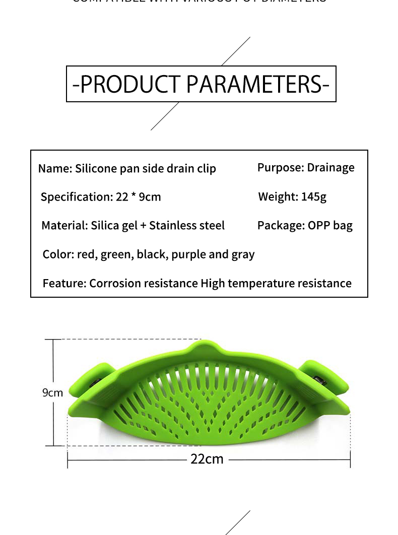 Kitchen Silicone Strainer Clips