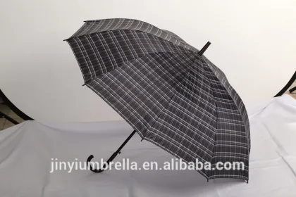 Black color straight umbrella silver cover straight umbrella
