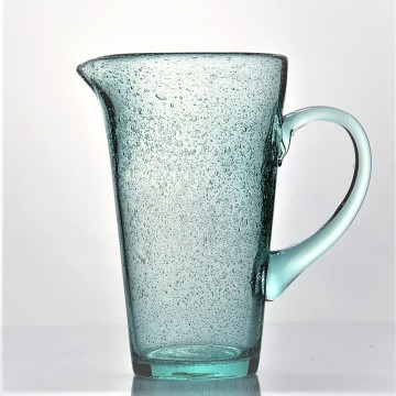 Custom Green Bubbles Recycled Glass Handle Water Jug