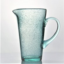 Custom Green Bubbles Recycled Glass Handle Water Jug