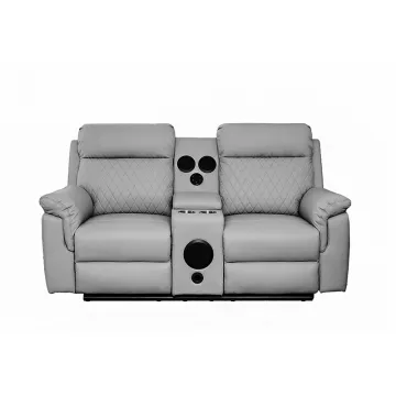 Power Reclining Genuine Leather Sectional Sofa
