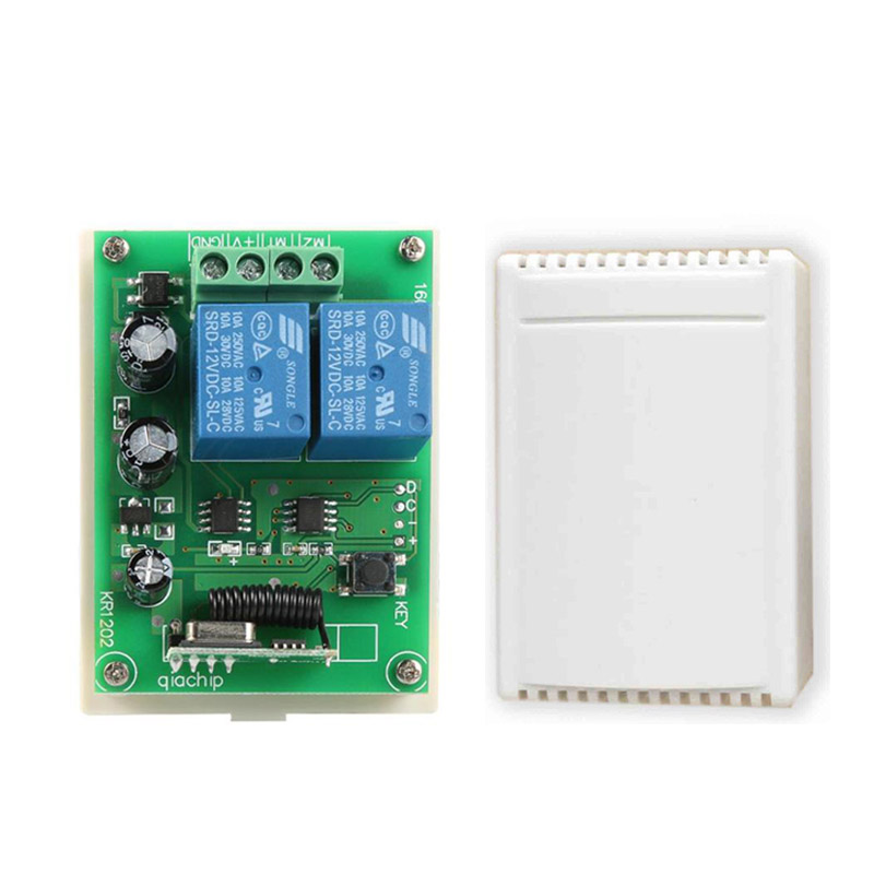 GERMA 433Mhz Universal Wireless Remote Control Switch DC 12V 2CH RF Relay Receiver Module + 2 CH RF 433 Mhz Remote Transmitter